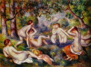 Bañistas en el bosque